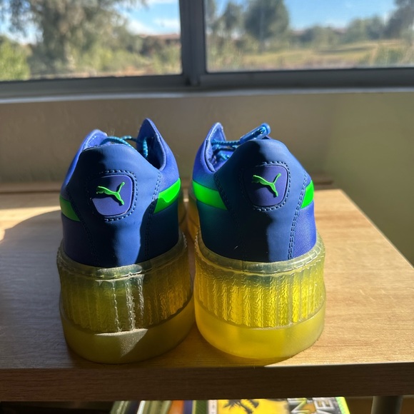 FENTY PUMA BY RIHANNA PLATFORM CLEATED CREEPER SURF IN BLUE GREEN AND CLEAR - Picture 3 of 5